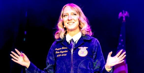 Furthering her journey in the blue jacket